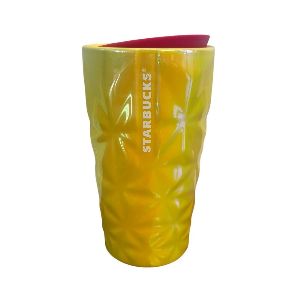 Starbucks 2024 Spring Yellow Prism Ceramic Travel Mug Mothers Day Release